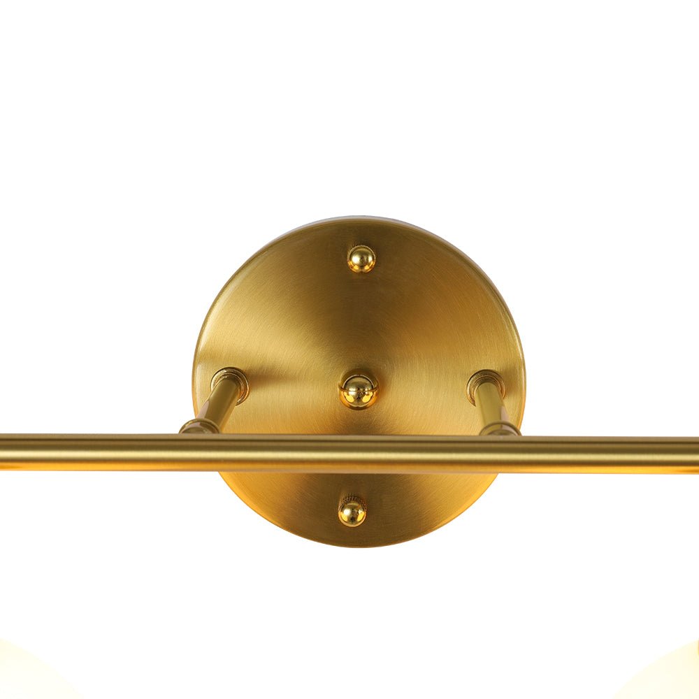 
Mid-Century 4-Light Glass Globe Vanity Sconce Brushed Brass 38 in